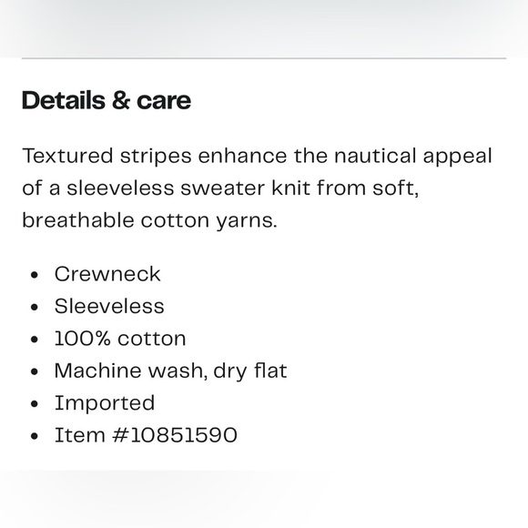 NWT French Connection Mozart Stripe Sleeveless Cotton Sweater Vest sz L - Picture 6 of 8